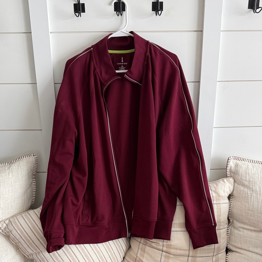 Lands' End Maroon and Lime Jacket